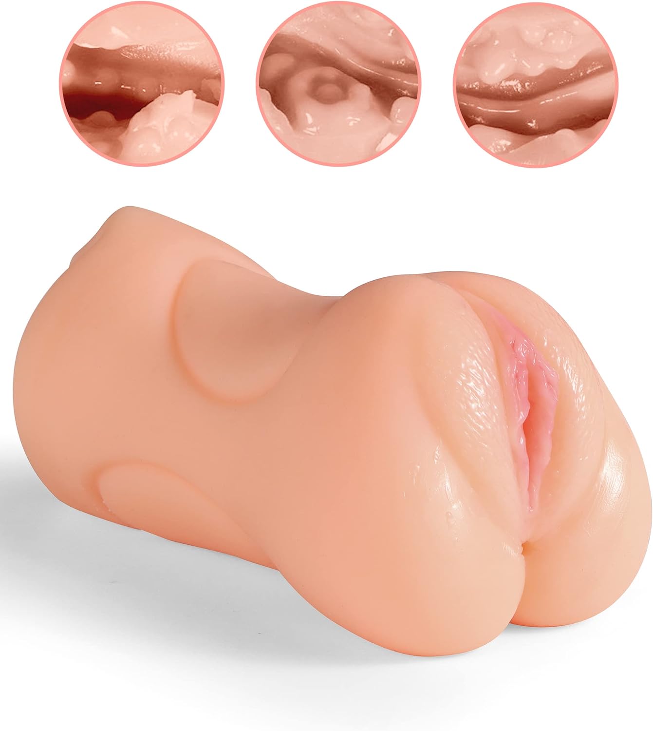 Masturbador de bolsillo FleshGrip 3 en 1 con tacto real