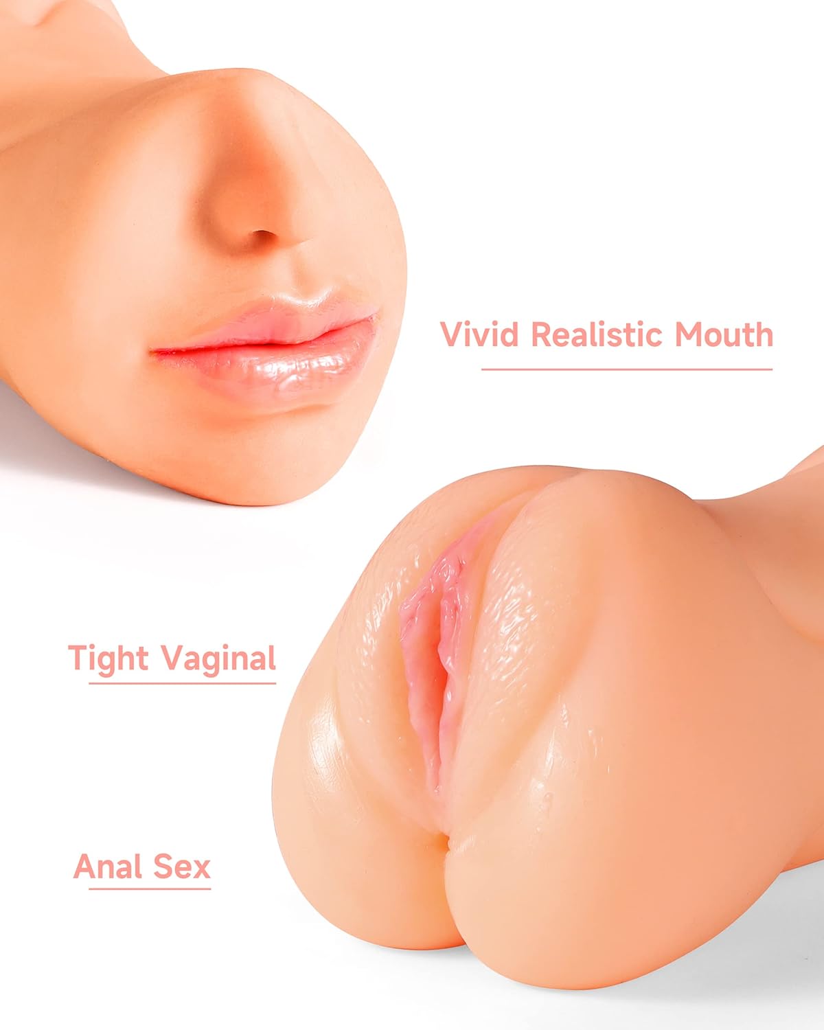 Masturbador de bolsillo FleshGrip 3 en 1 con tacto real