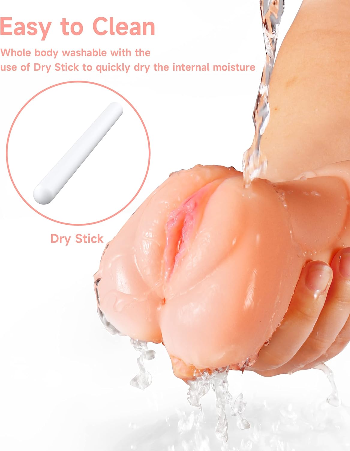 Masturbador de bolsillo FleshGrip 3 en 1 con tacto real