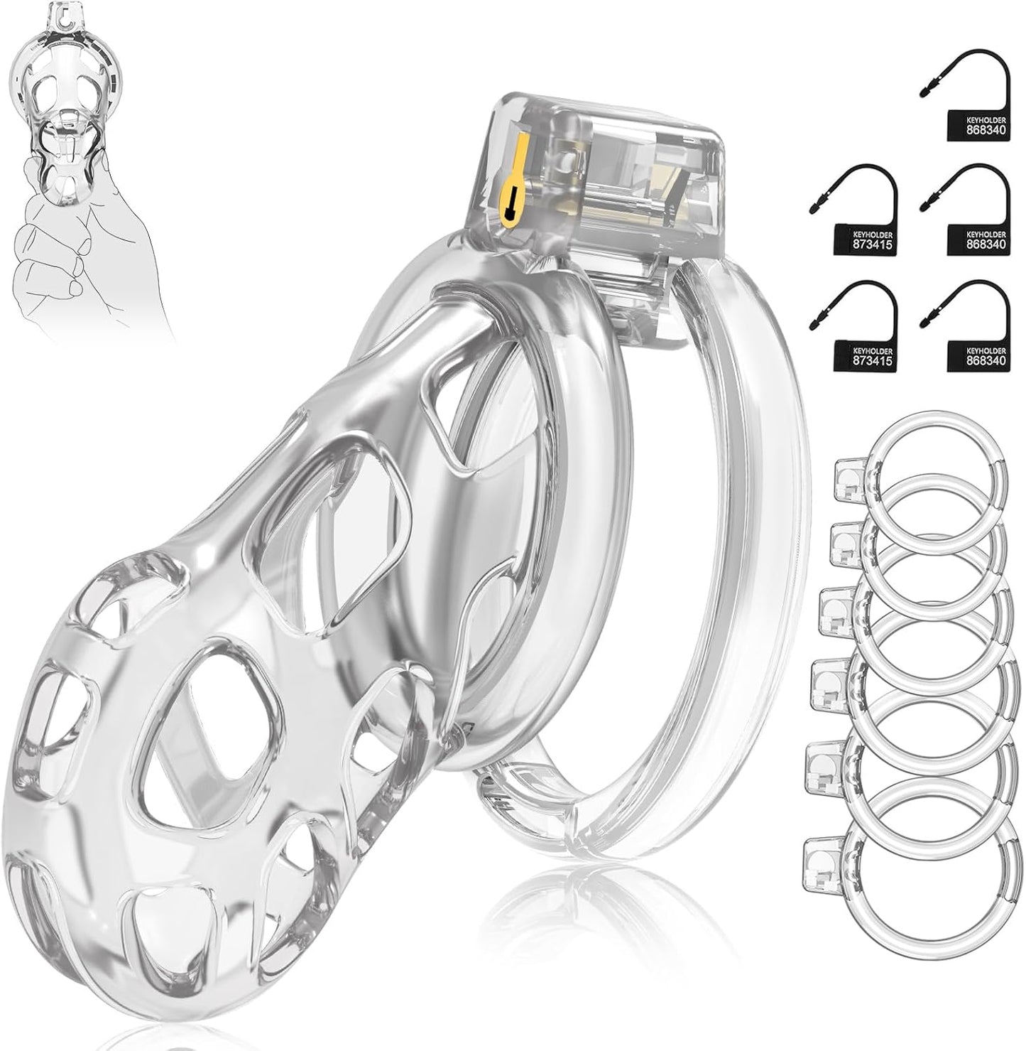 Jaula de castidad blanda transparente FlexCage