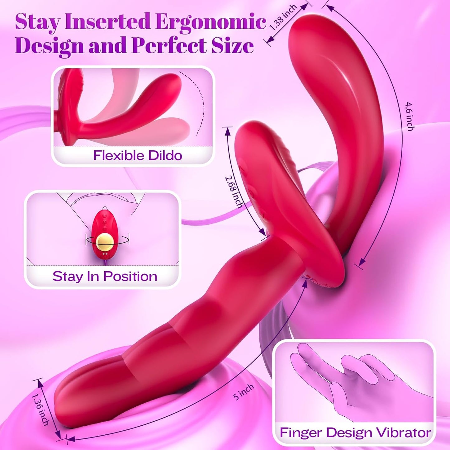 Vibrador de doble punta FlexDuo Wearable Strap-On
