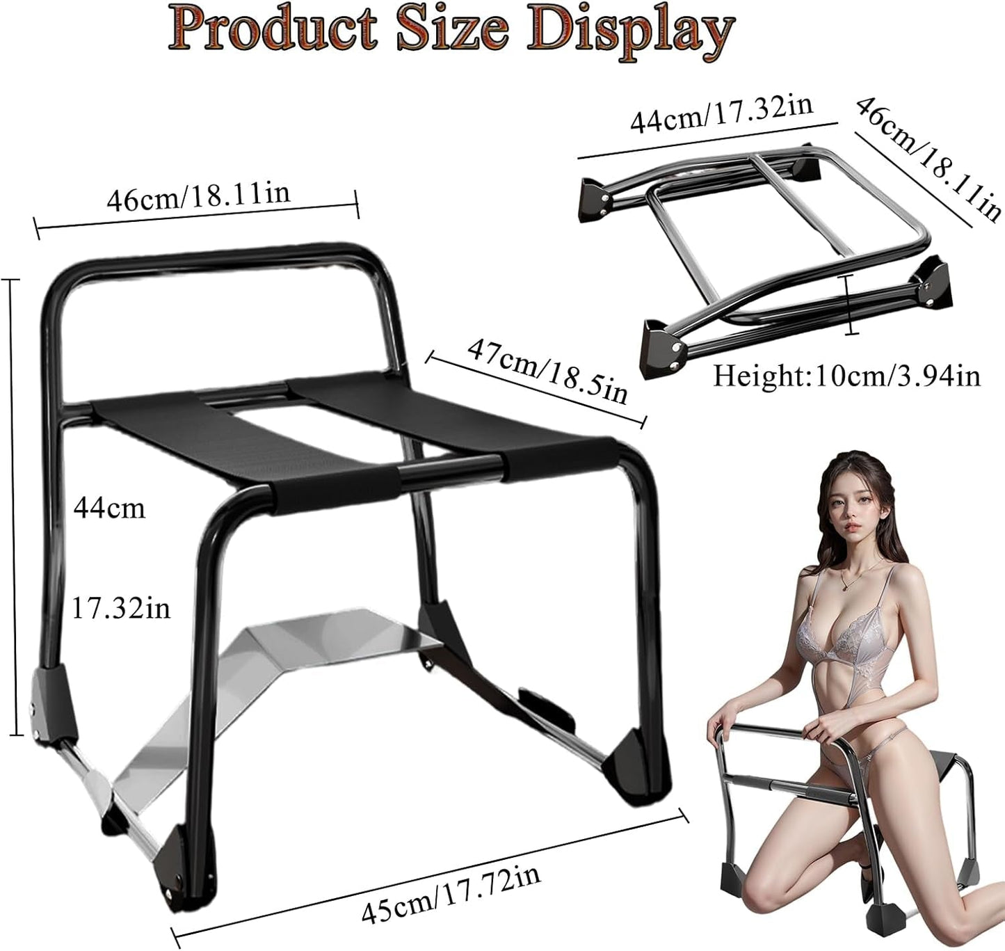 FlexFold Foldable Sex Chair with Dildo Stand