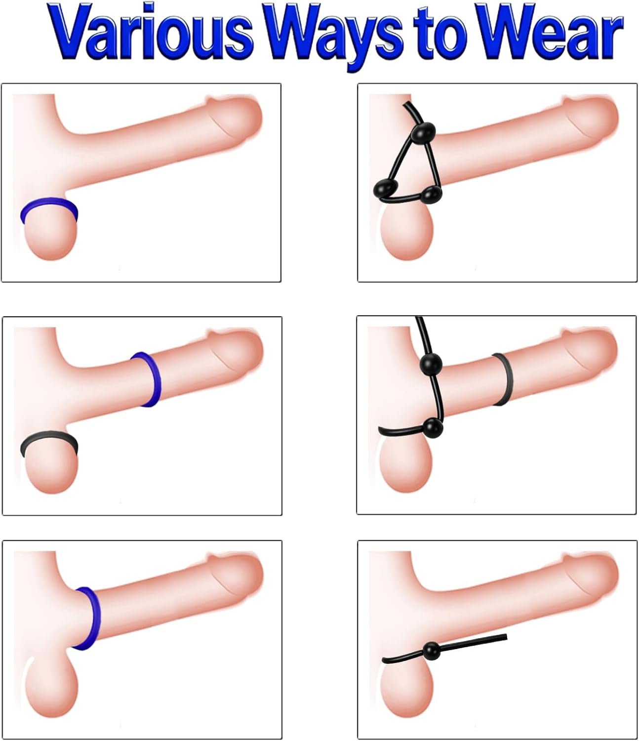 FlexLoop Ensemble de 9 anneaux péniens ajustables