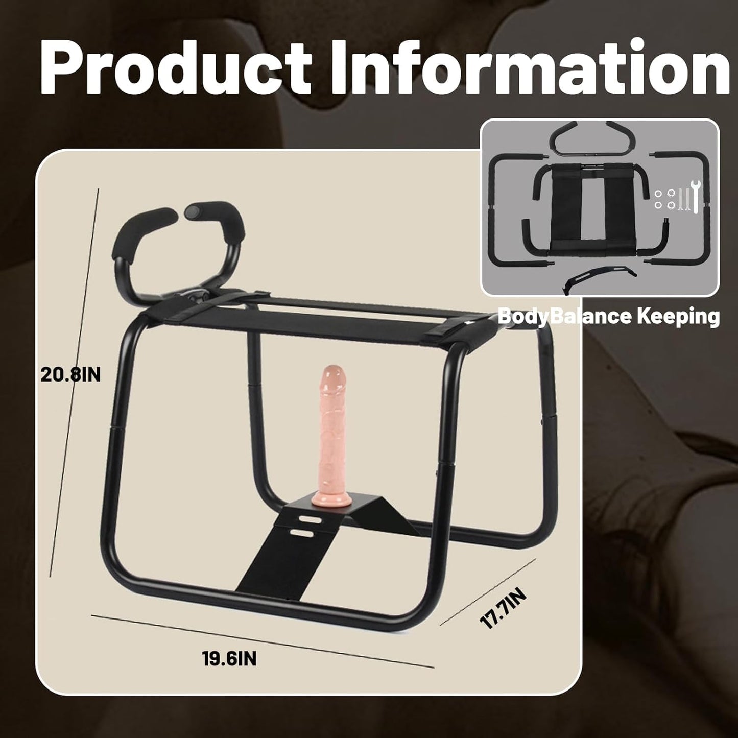 FlexMount Adjustable Height Sex Chair with Handrail