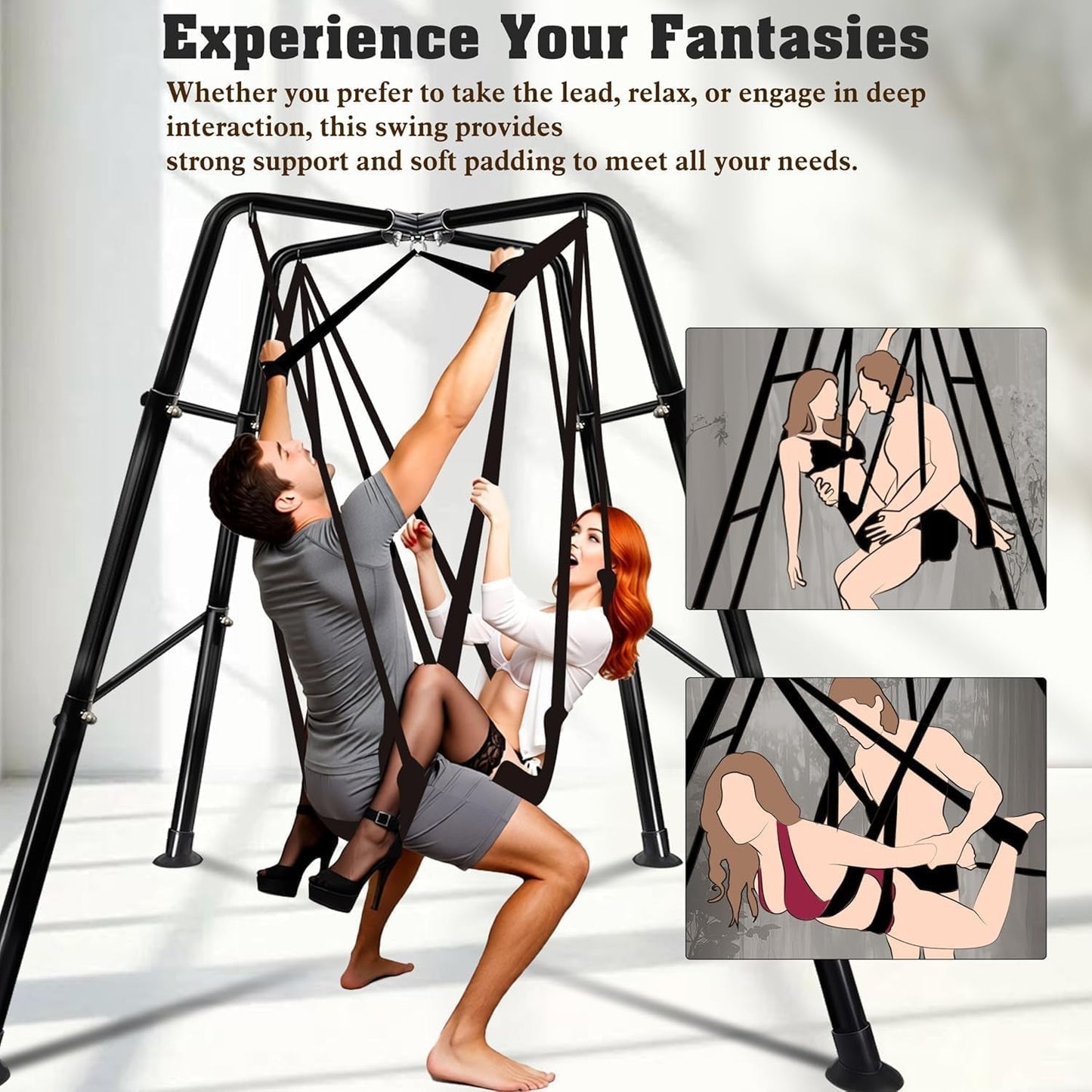 FloatThrone Heavy-Duty Sex Swing Stand 1000lb Frame