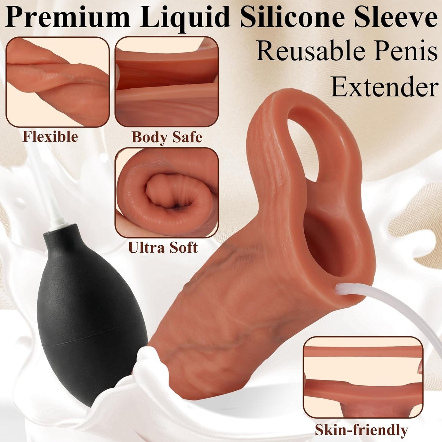 FlowFit Funda real para el pene con eyaculación - M