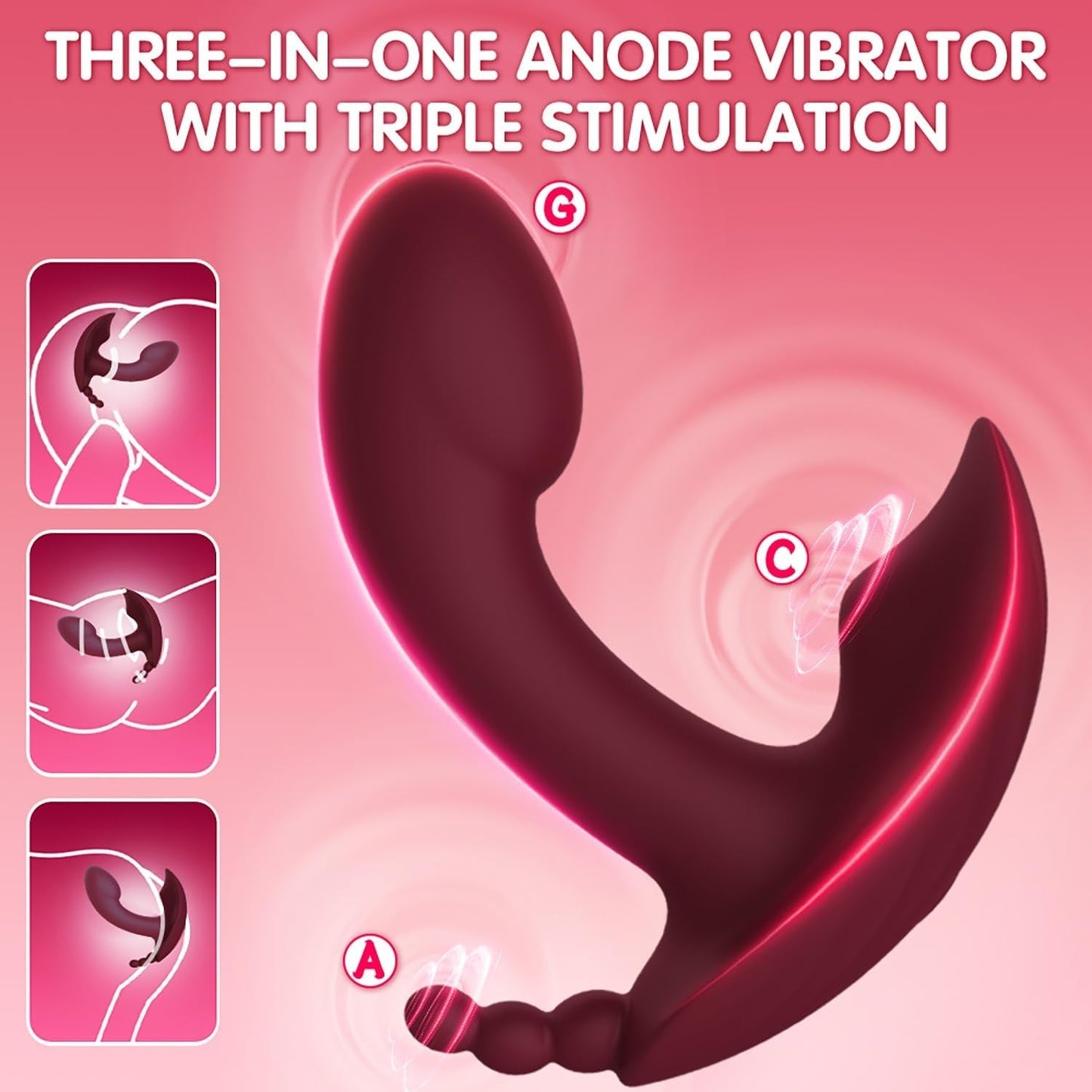 Vibrador Tanga de Triple Estímulo con Control de Aplicación FlutterLink