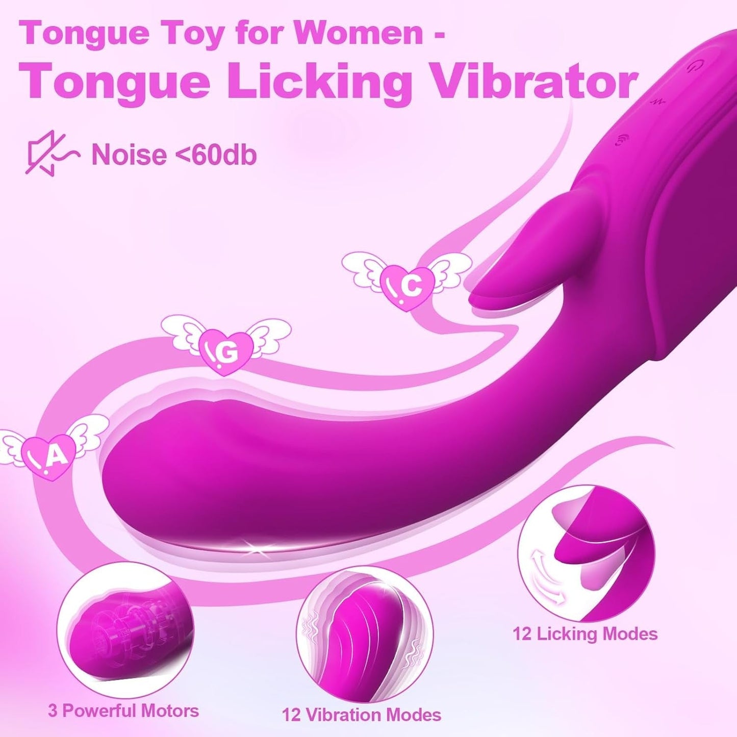 FlutterTongue Tongue Licking Rabbit Vibrator 12+12 Modes