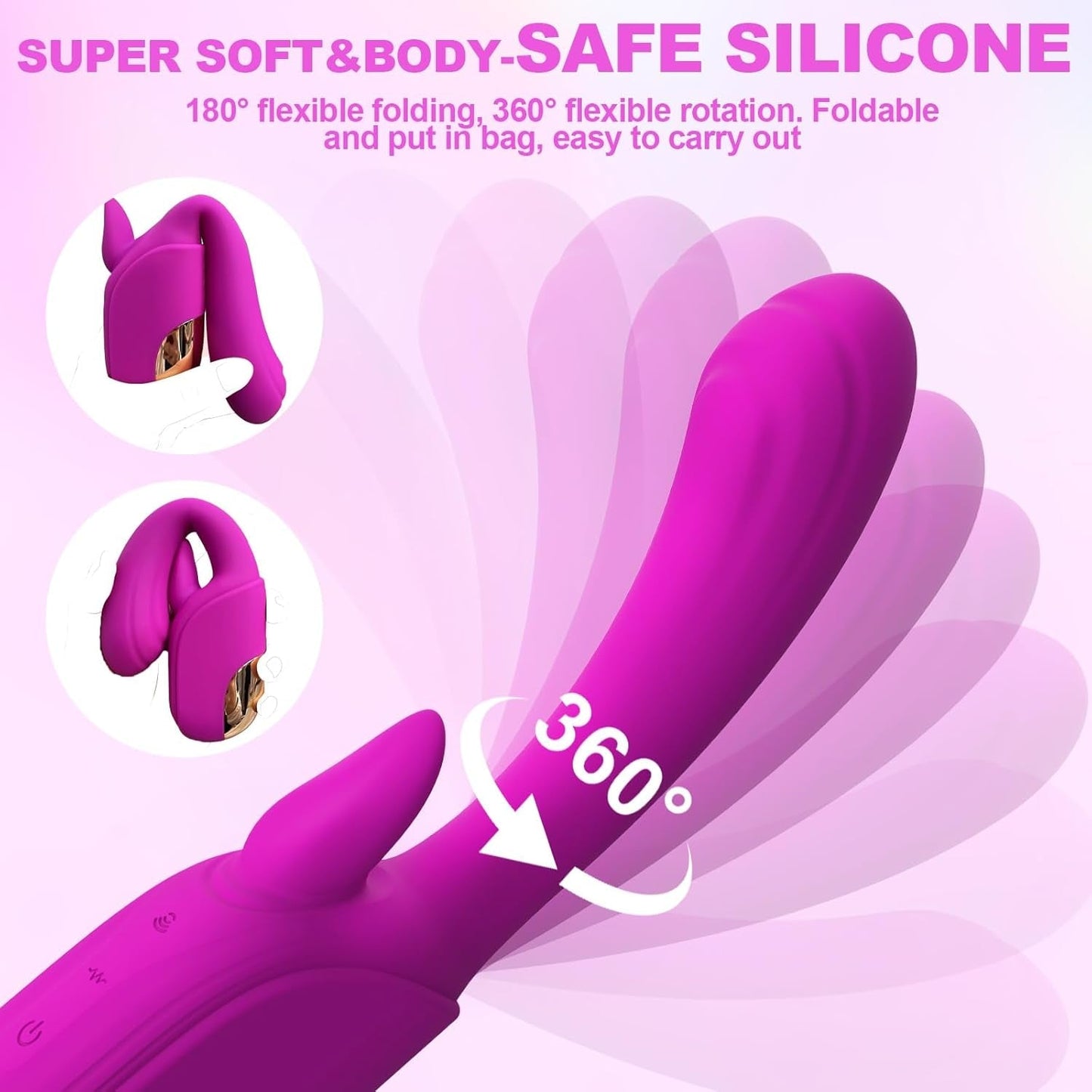 FlutterTongue Tongue Licking Rabbit Vibrator 12+12 Modes