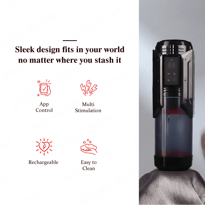 Gatling| Estimulador masculino de empuje y rotación con control por aplicación