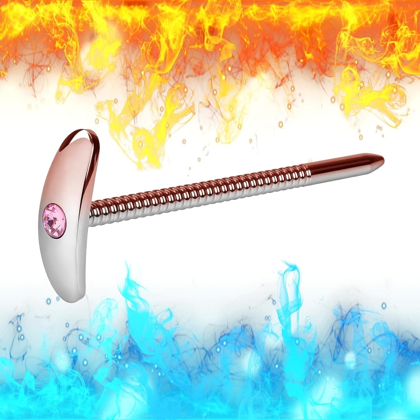 GemRod Stainless Steel Urethral Sound Pink Gem Plug