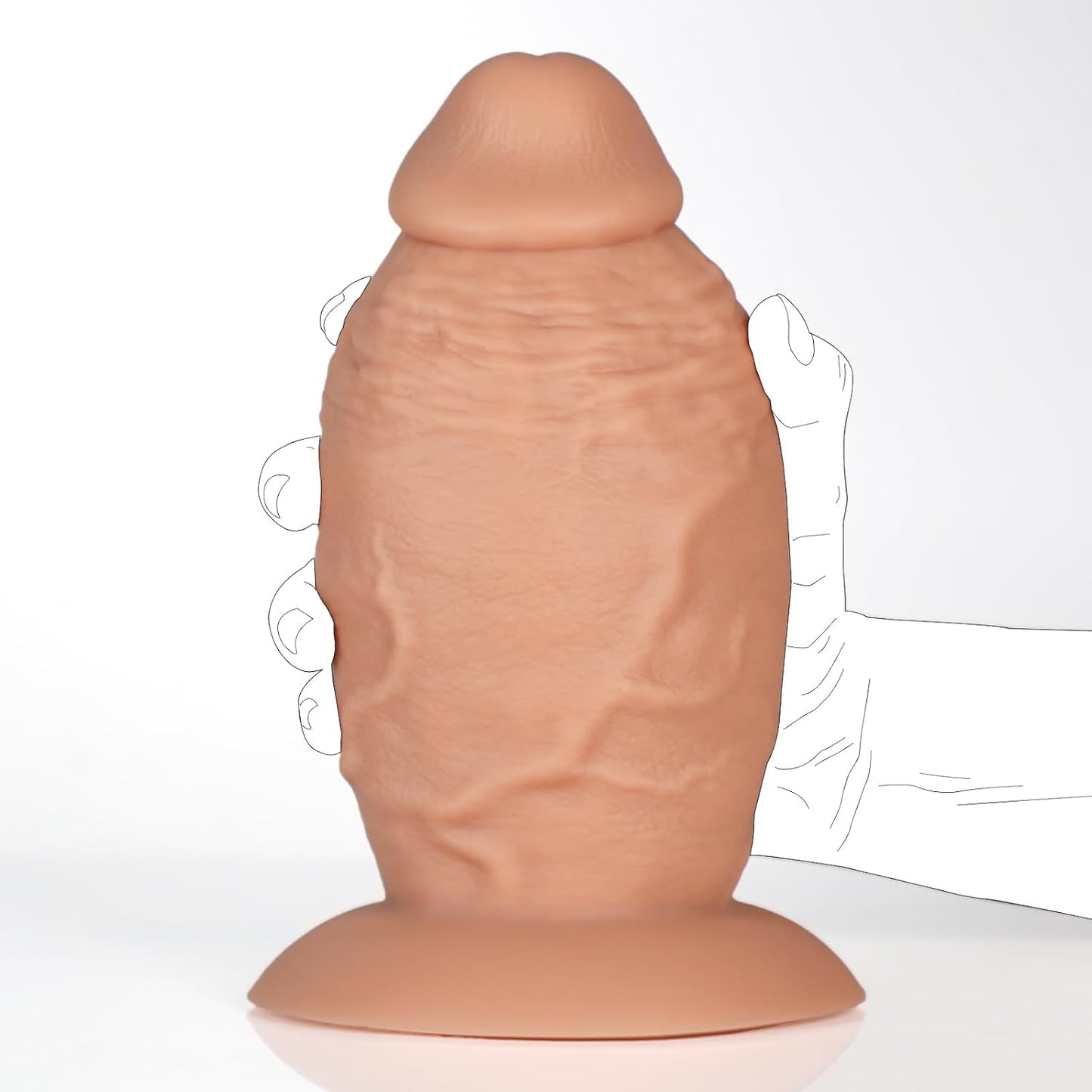 GirthMonarch Dildo de 7.5" Extra Grueso con Base de Succión