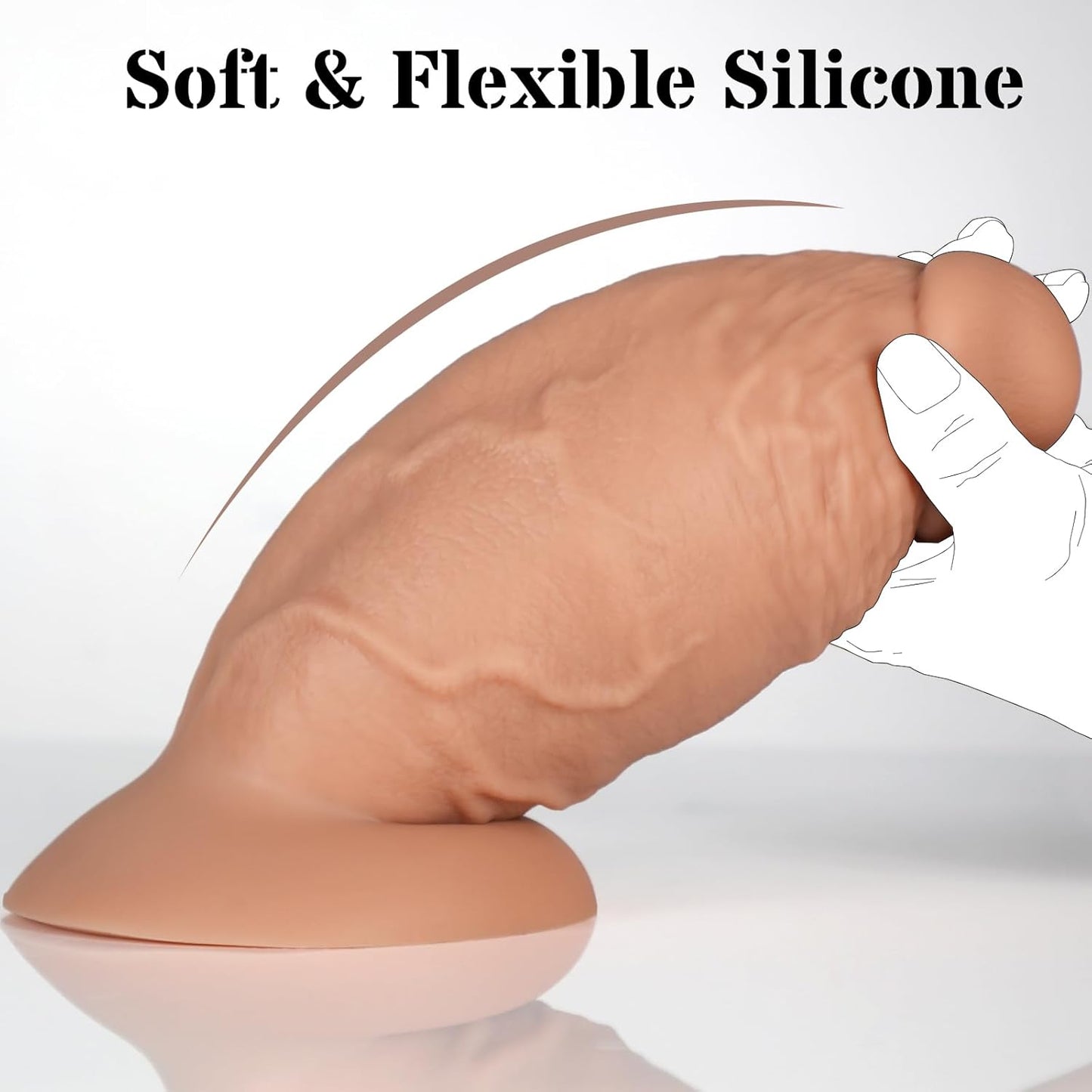 GirthMonarch Dildo de 7.5" Extra Grueso con Base de Succión