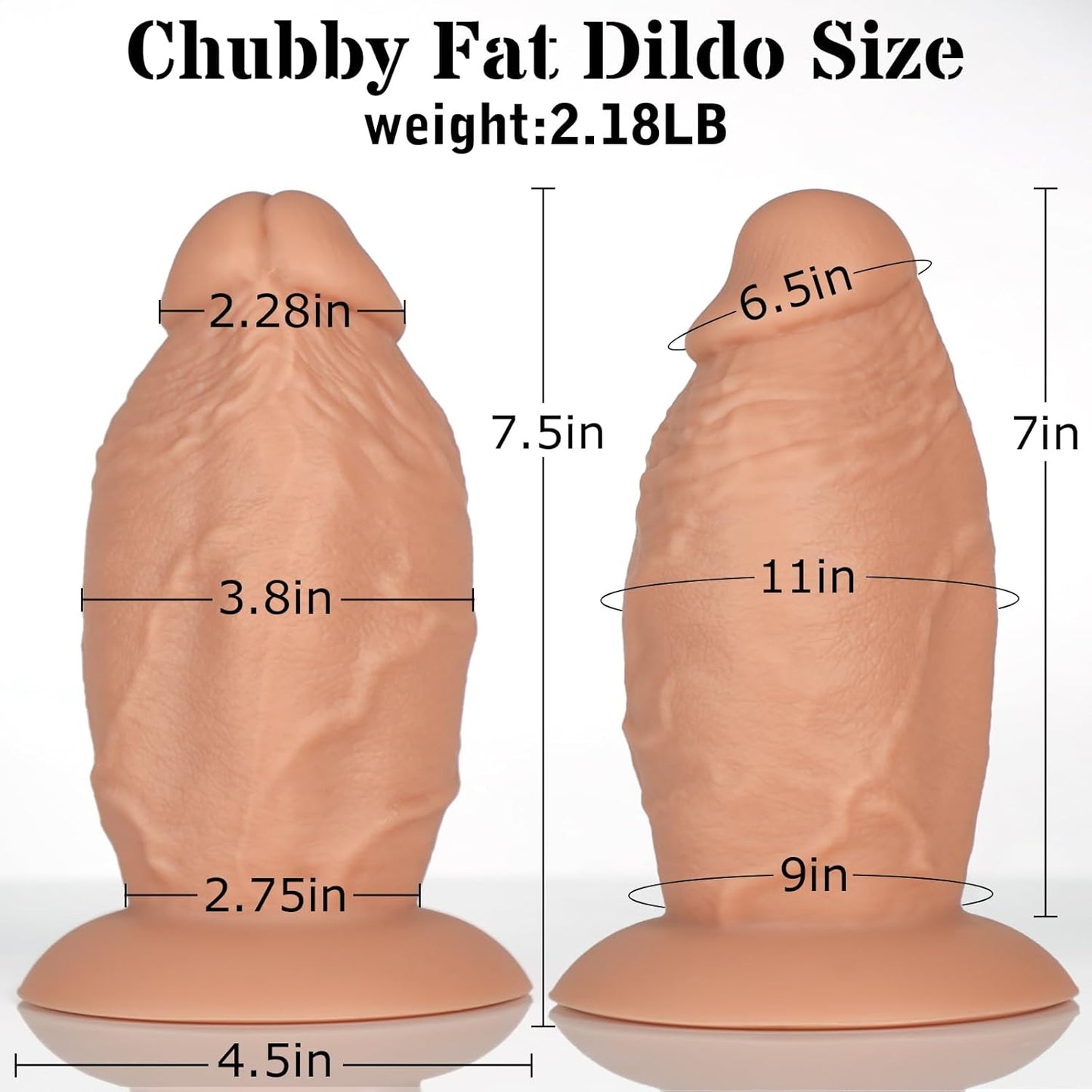 GirthMonarch Dildo de 7.5" Extra Grueso con Base de Succión