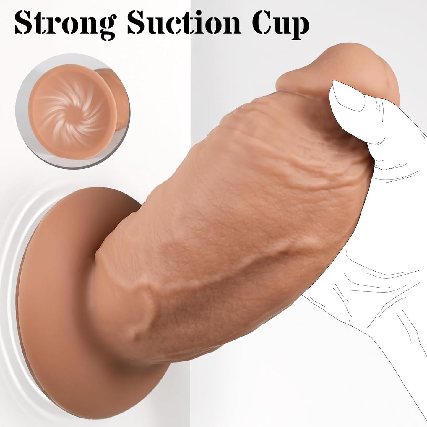 GirthMonarch Dildo de 7.5" Extra Grueso con Base de Succión