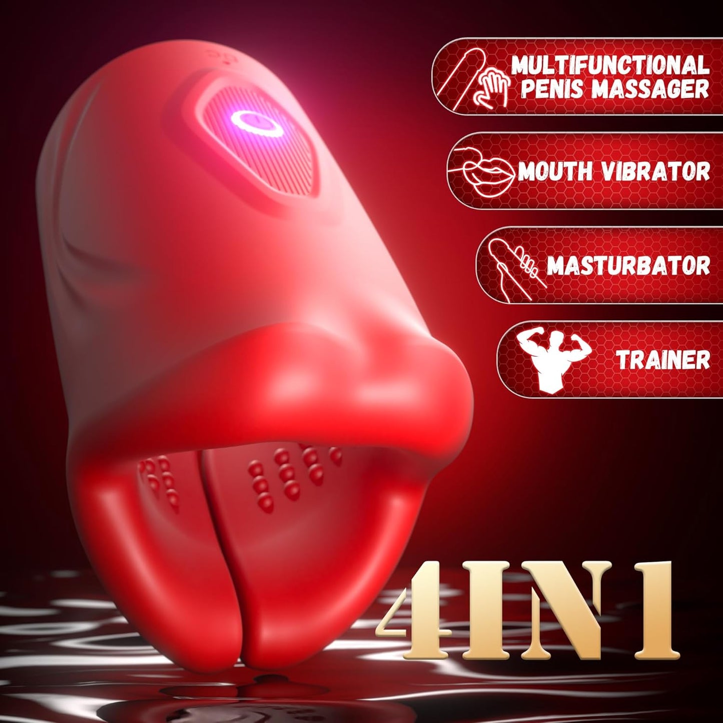 GlansMax Vibrador y Entrenador de Pene 2 en 1