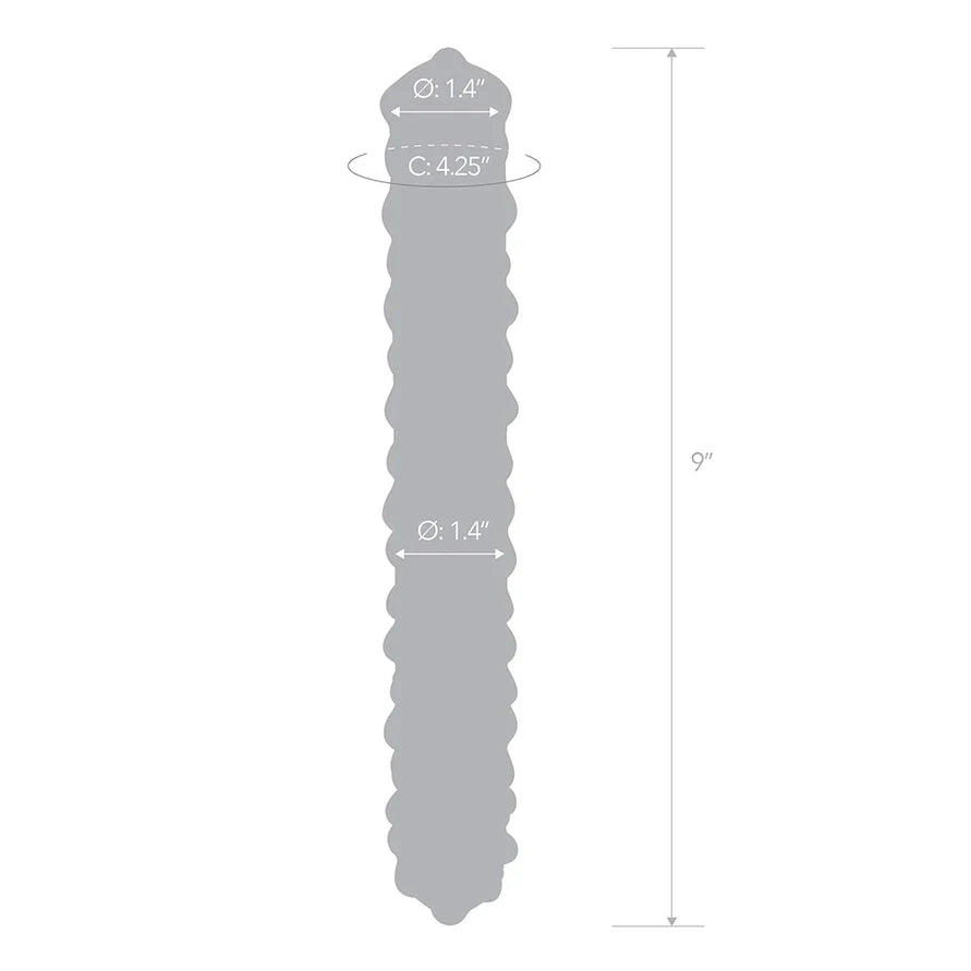 Dildo de cristal rugoso Glas 9" de rosa púrpura