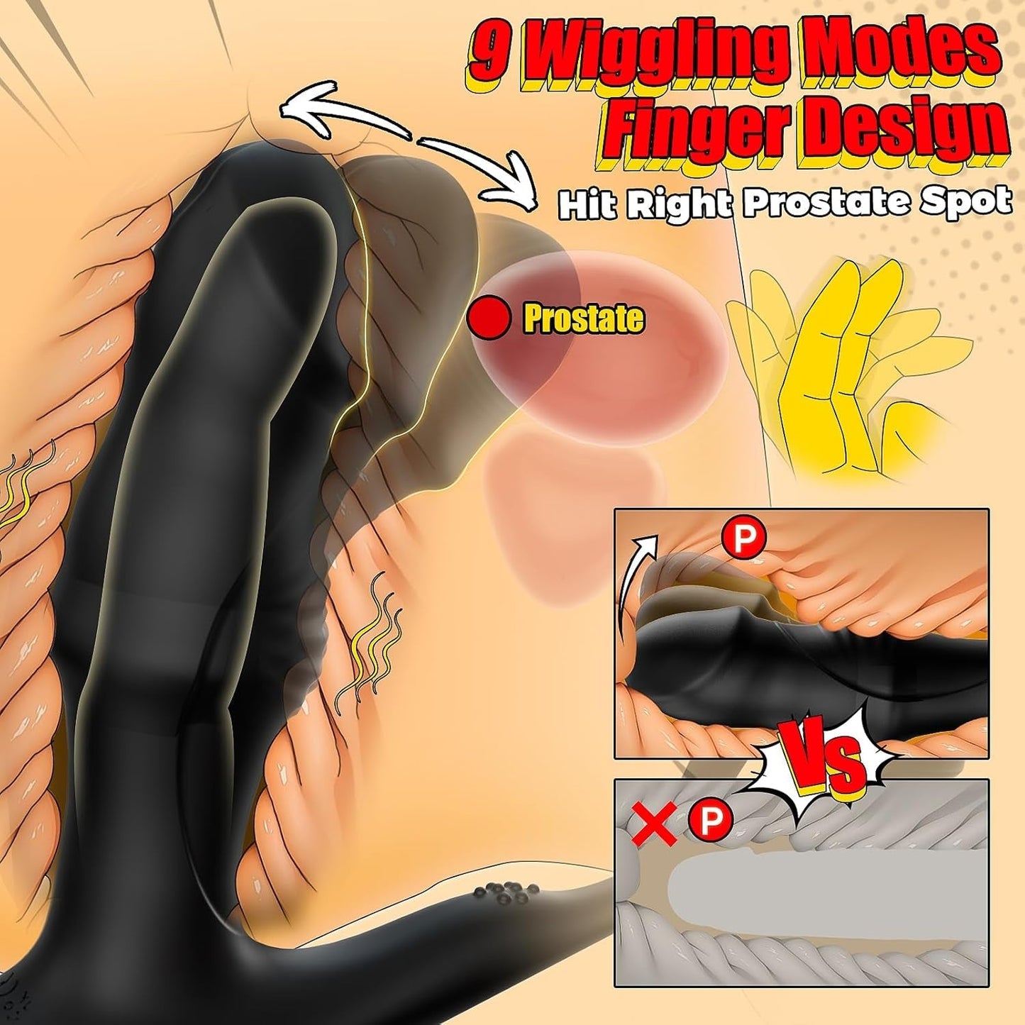 GlideApex Wiggling Thrusting Prostate Massager Cock Ring