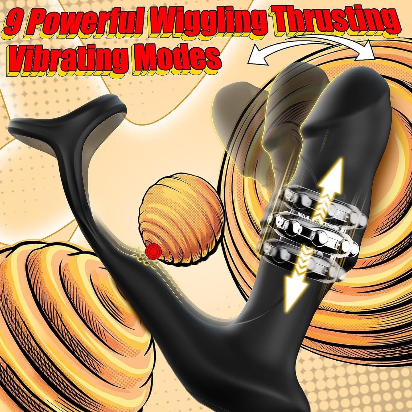 GlideApex Wiggling Thrusting Prostate Massager Cock Ring