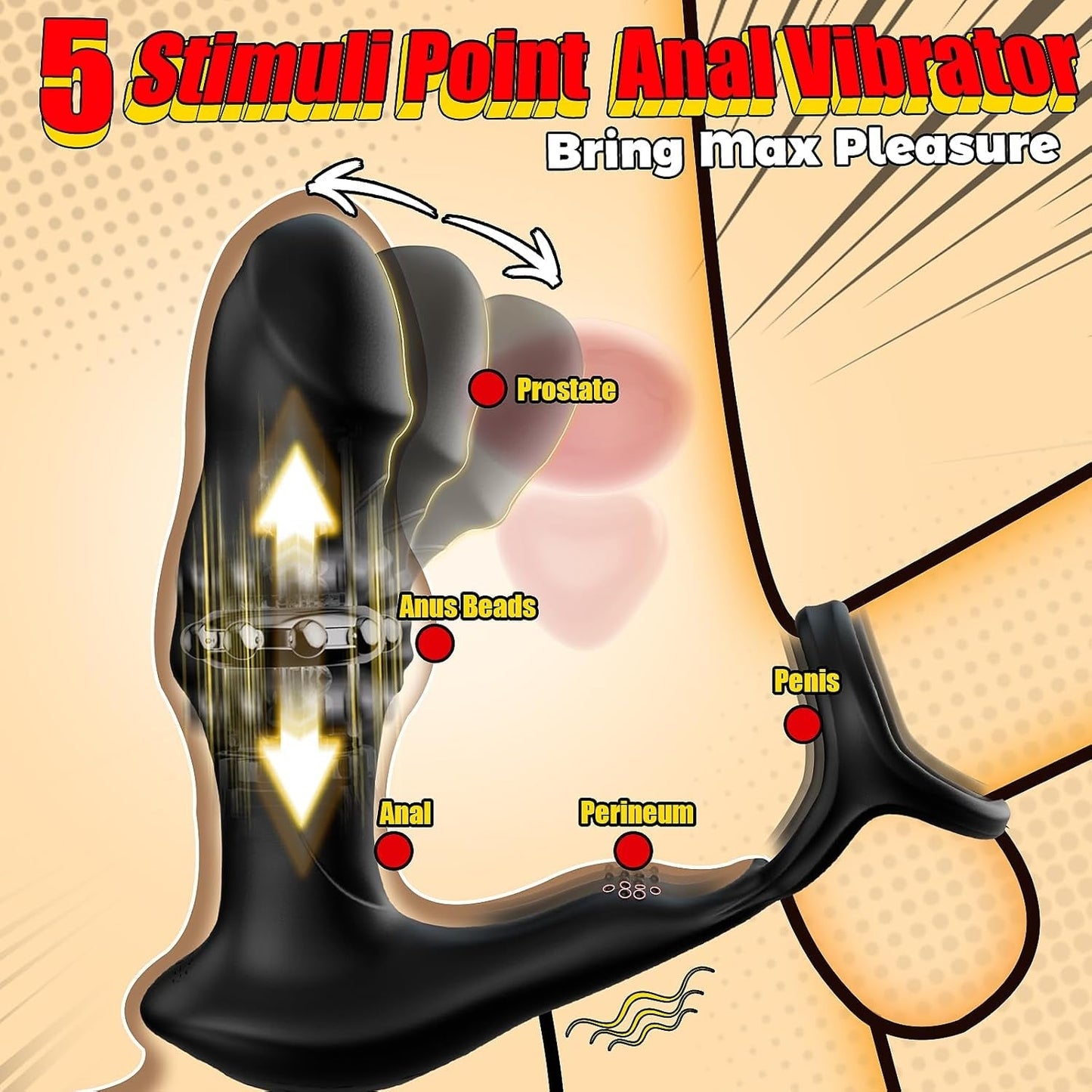 GlideApex Wiggling Thrusting Prostate Massager Cock Ring