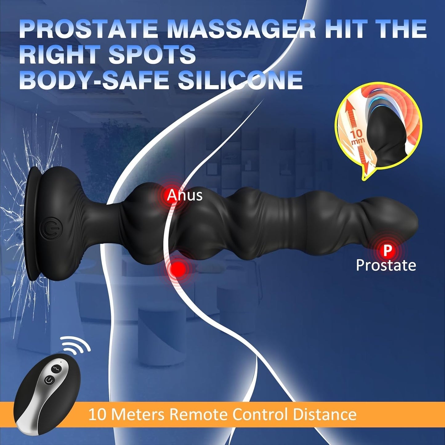 Masajeador de Próstata GlideThrust con Mando a Distancia