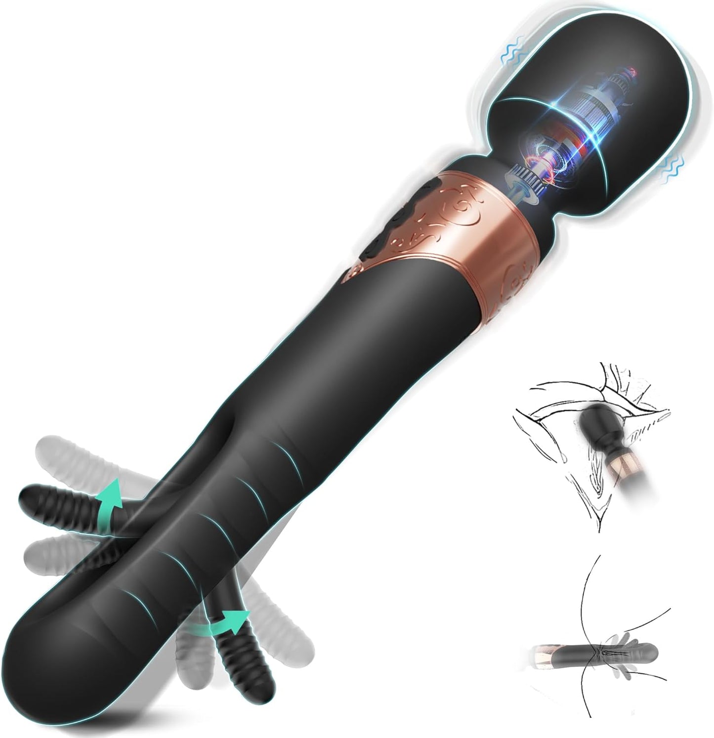 Vibrador con varita aleteadora GlideVibe 360°