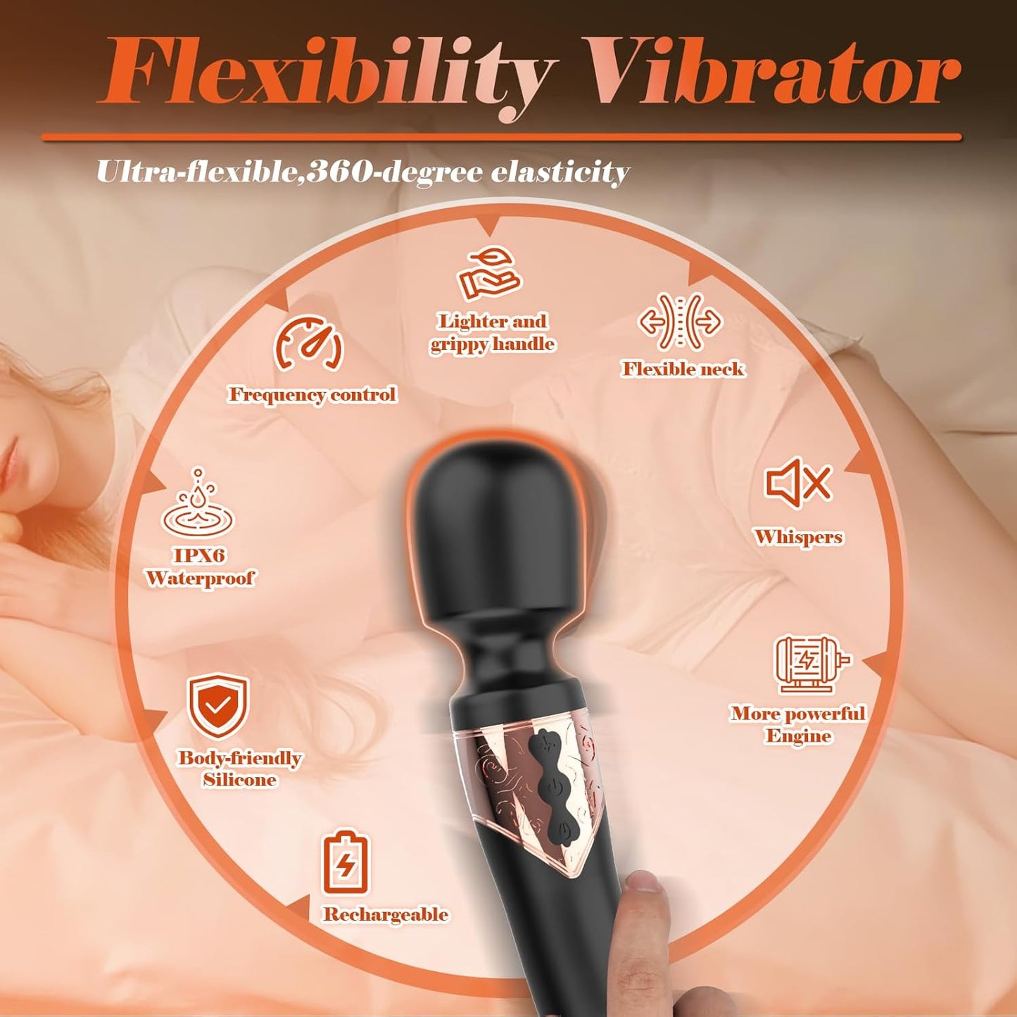 Vibrador con varita aleteadora GlideVibe 360°