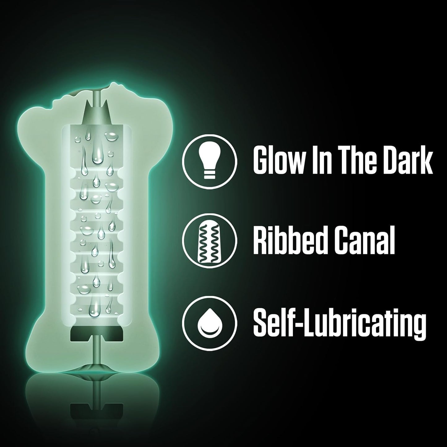 GlowGrip Masturbador de bolsillo para hombre que brilla en la oscuridad