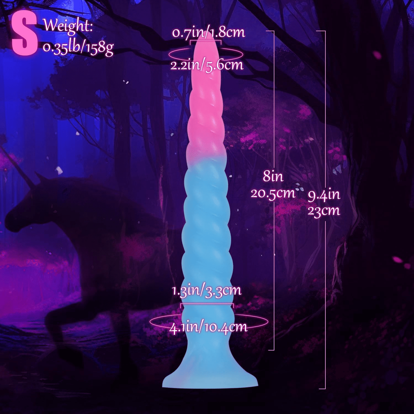 GlowSerpent Spiral Glow Anal Dildo | Strong Suction Cup