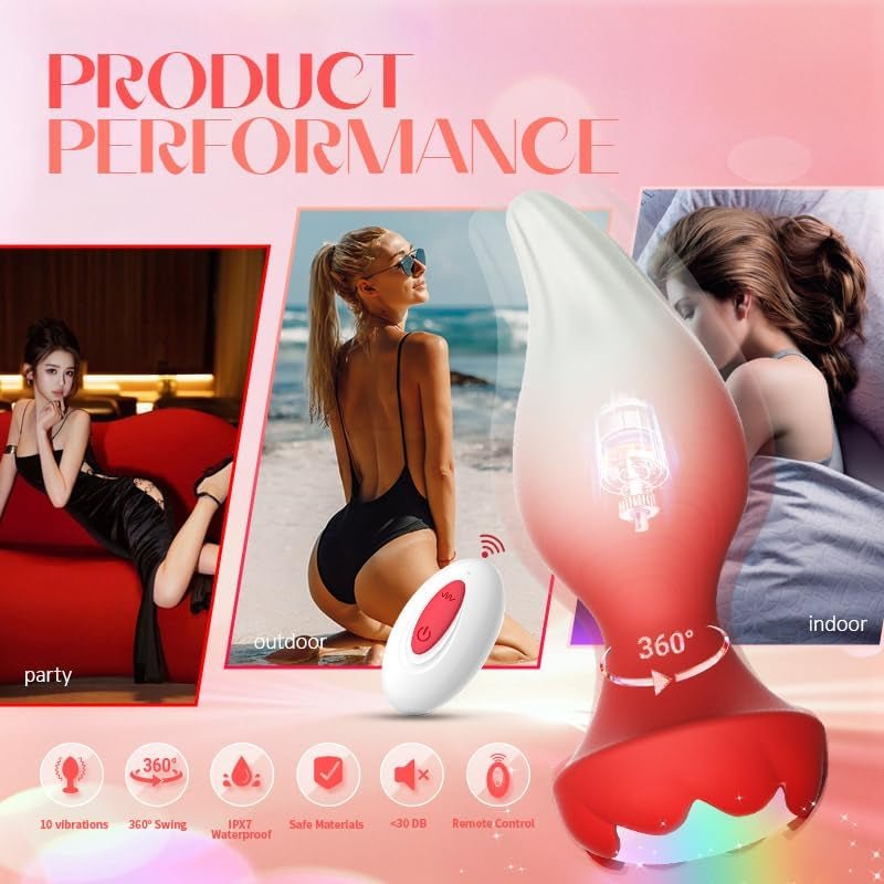 GlowTwirl 360° Rotating Anal Plug Set with Remote