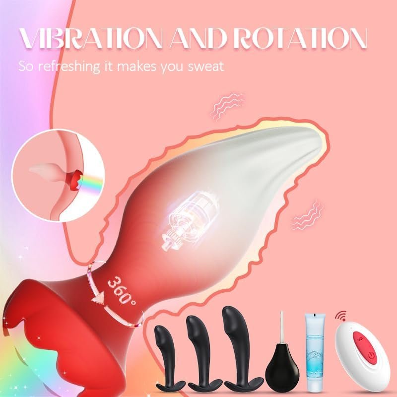 GlowTwirl 360° Rotating Anal Plug Set with Remote