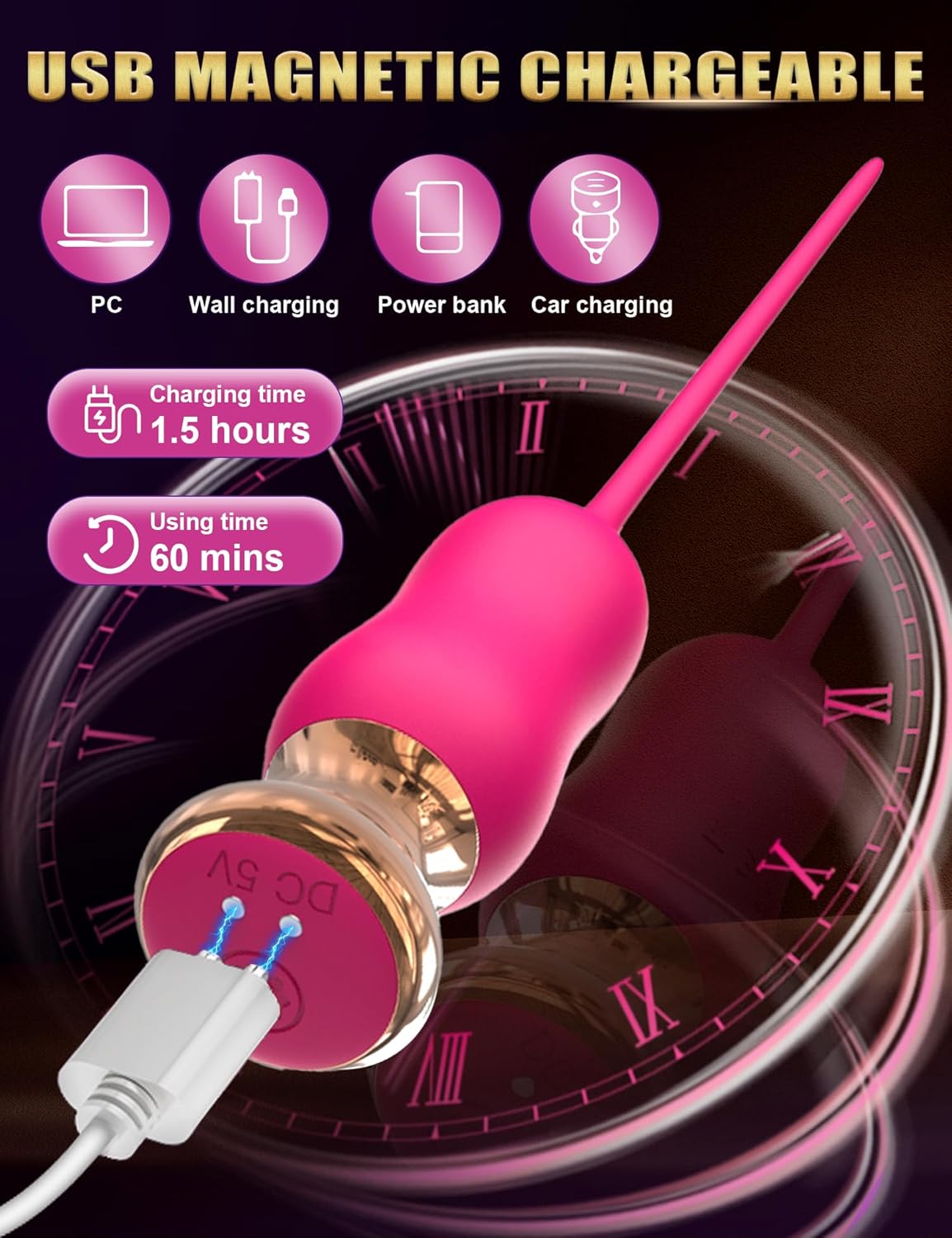 Vibrador uretral bañado en oro GoldRush