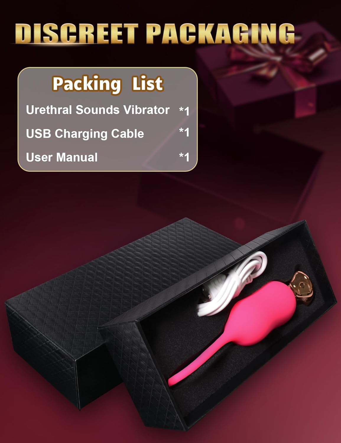 Vibrador uretral bañado en oro GoldRush