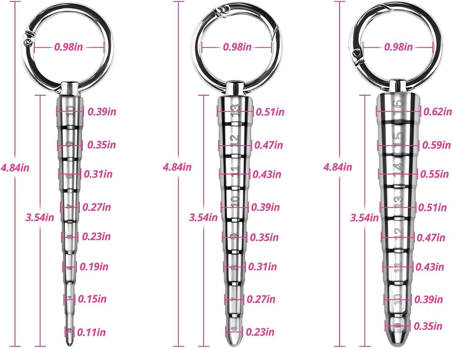 GradePro 3-Piece Graduated Steel Urethral Sound Set