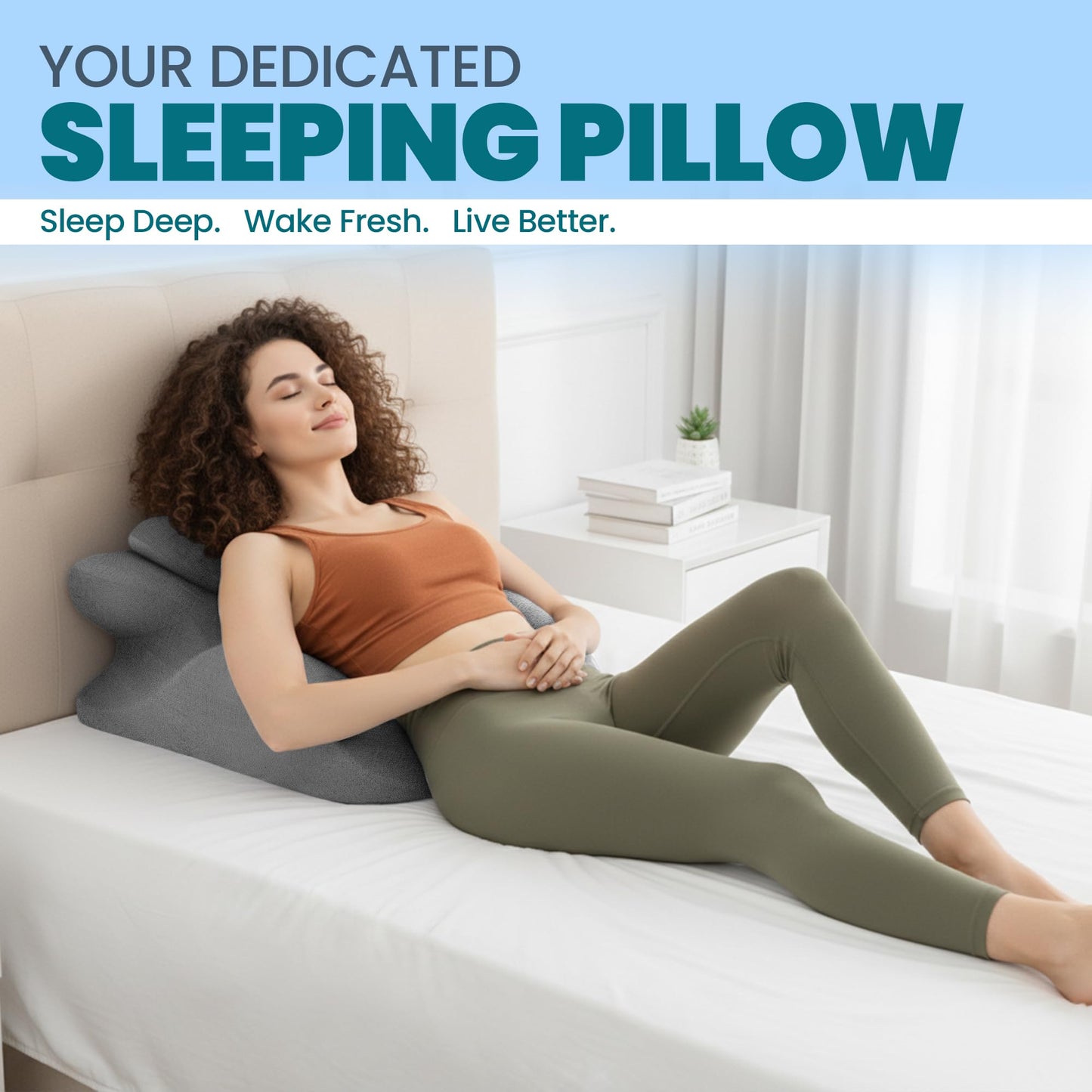 Almohada de cuña de apoyo para parejas íntimas en posición gris