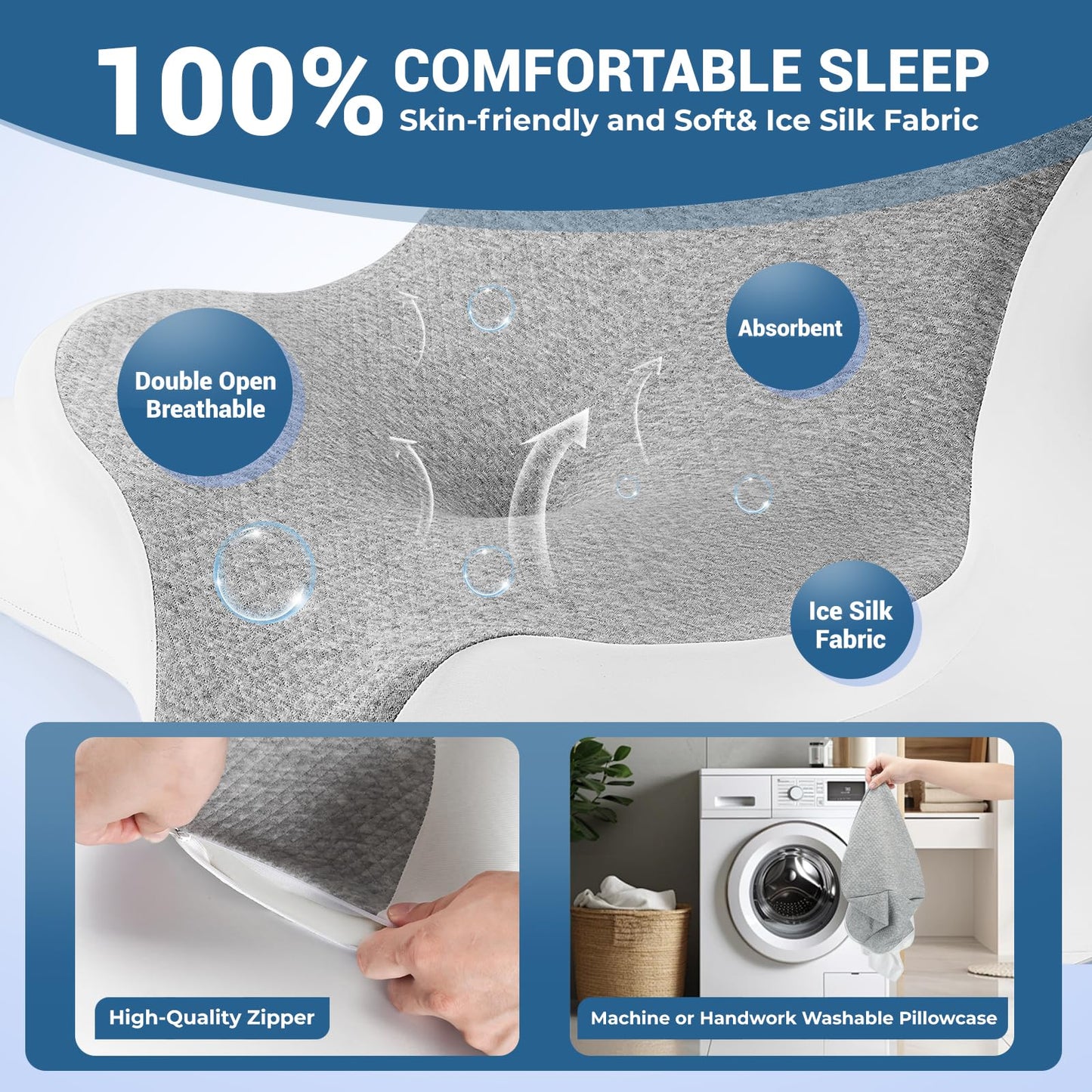 Almohada de cuña para posición íntima en pareja, color gris