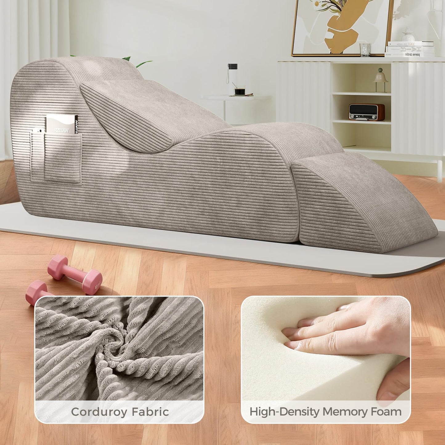 Chaise longue de apoyo íntimo ergonómica gris para sexo
