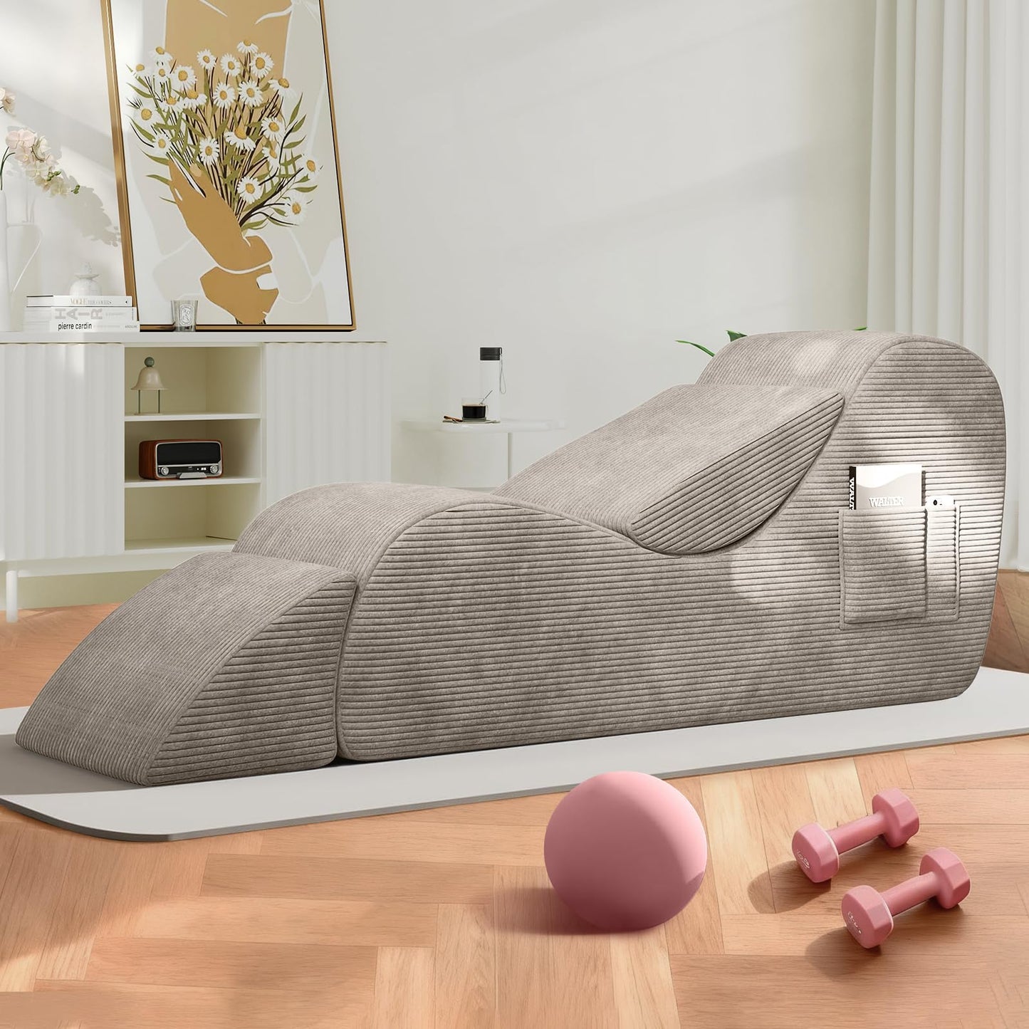 Chaise longue de apoyo íntimo ergonómica gris para sexo