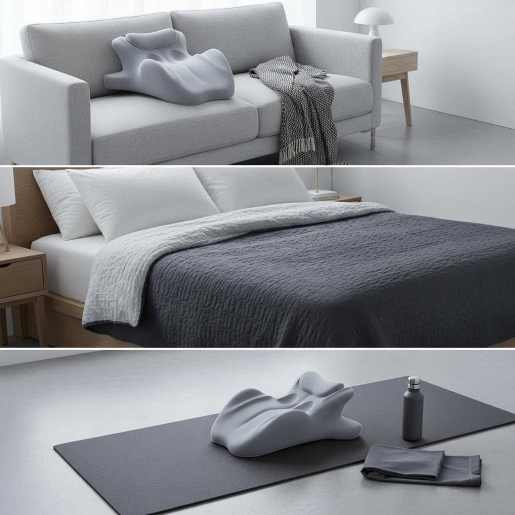 Almohada de apoyo para la intimidad de parejas de espuma viscoelástica gris