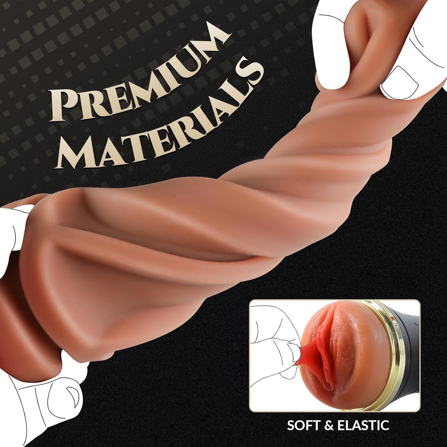 GripLuxe Masturbateur de poche réaliste 7,5" type Fleshlight