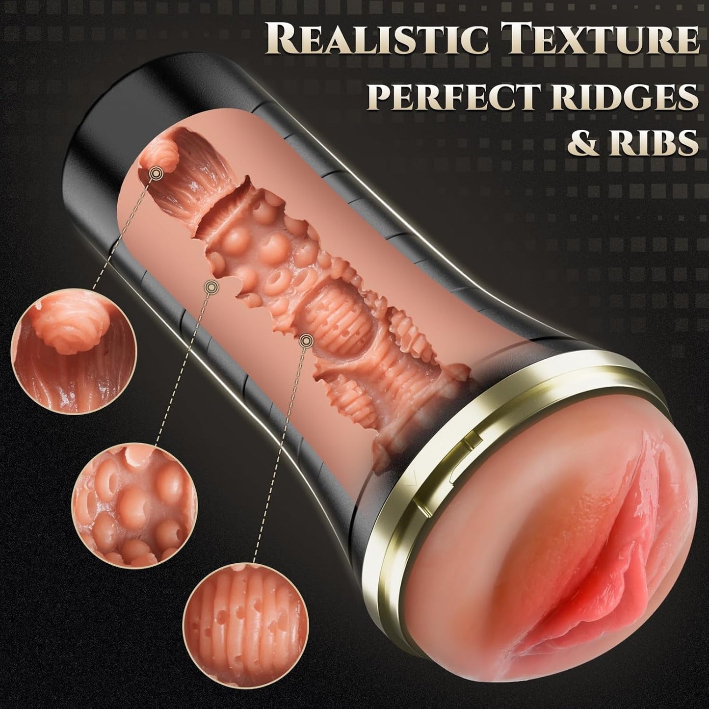 GripLuxe Masturbateur de poche réaliste 7,5" type Fleshlight