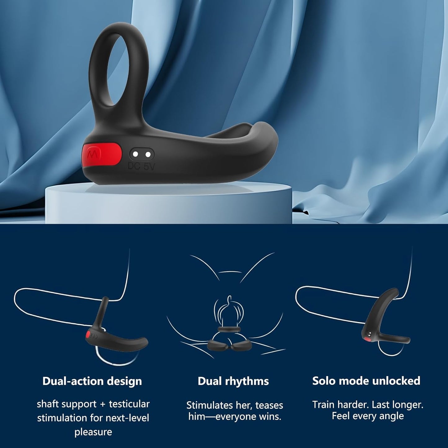 Anillo vibrador dual GripPulse