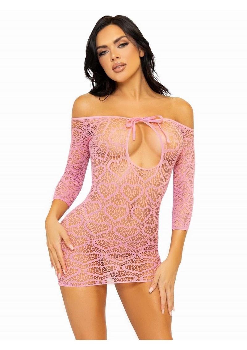 Mini-robe Heart Net à découpe et lien à nouer sur le devant