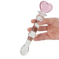 HeartGlass Pink Heart Glass Dildo Wand