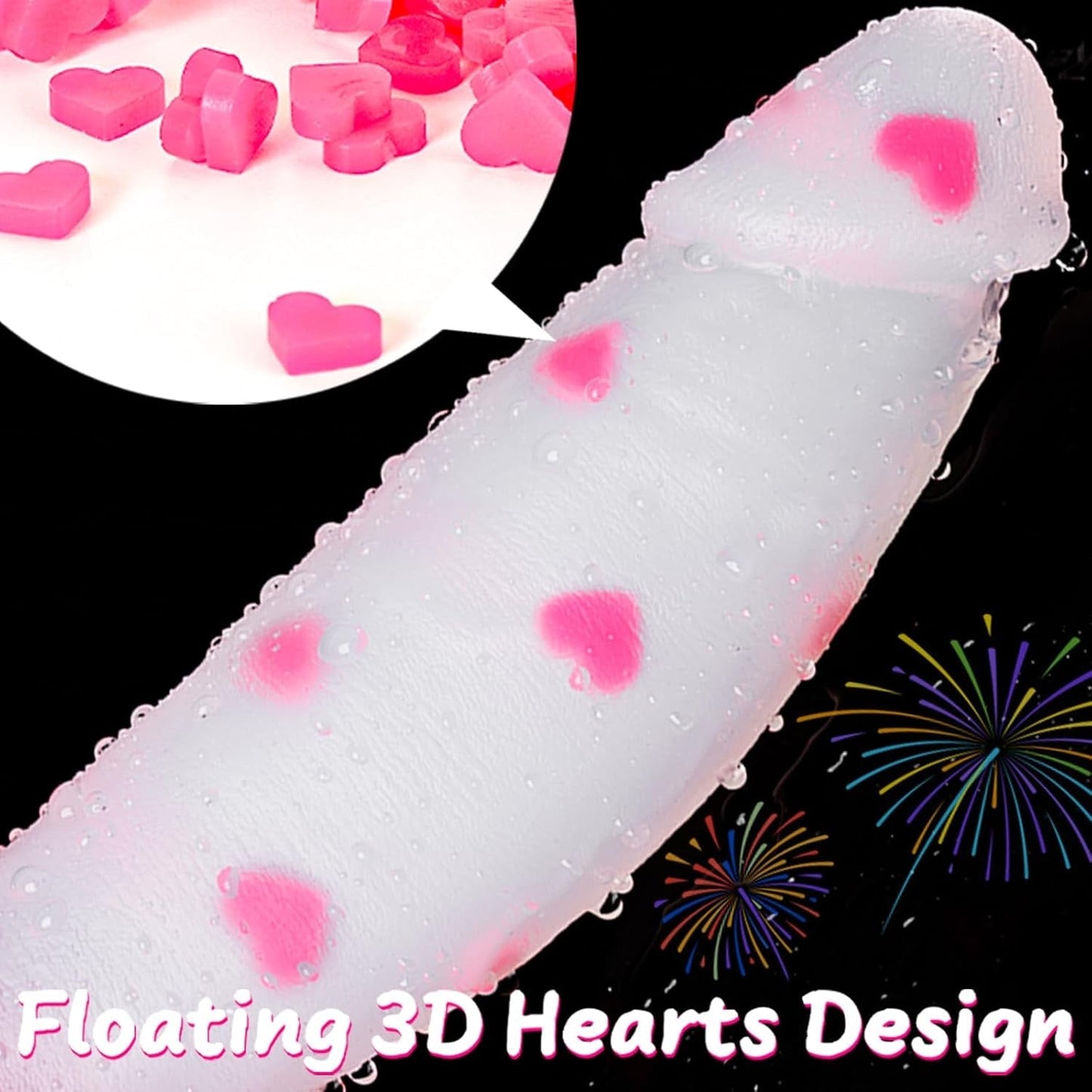 HeartThrob 8" Thick Clear Fantasy Heart Dildo