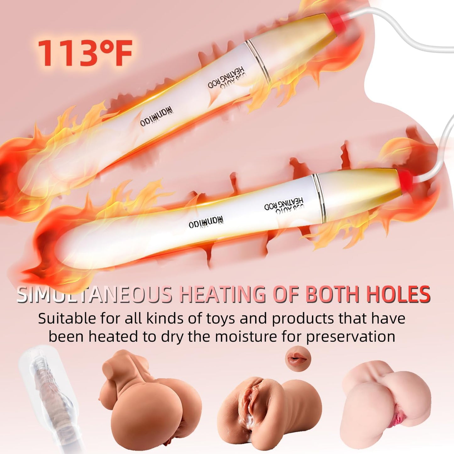 HeatFlex Duo – Varillas calefactoras USB 2 en 1 para masturbadores