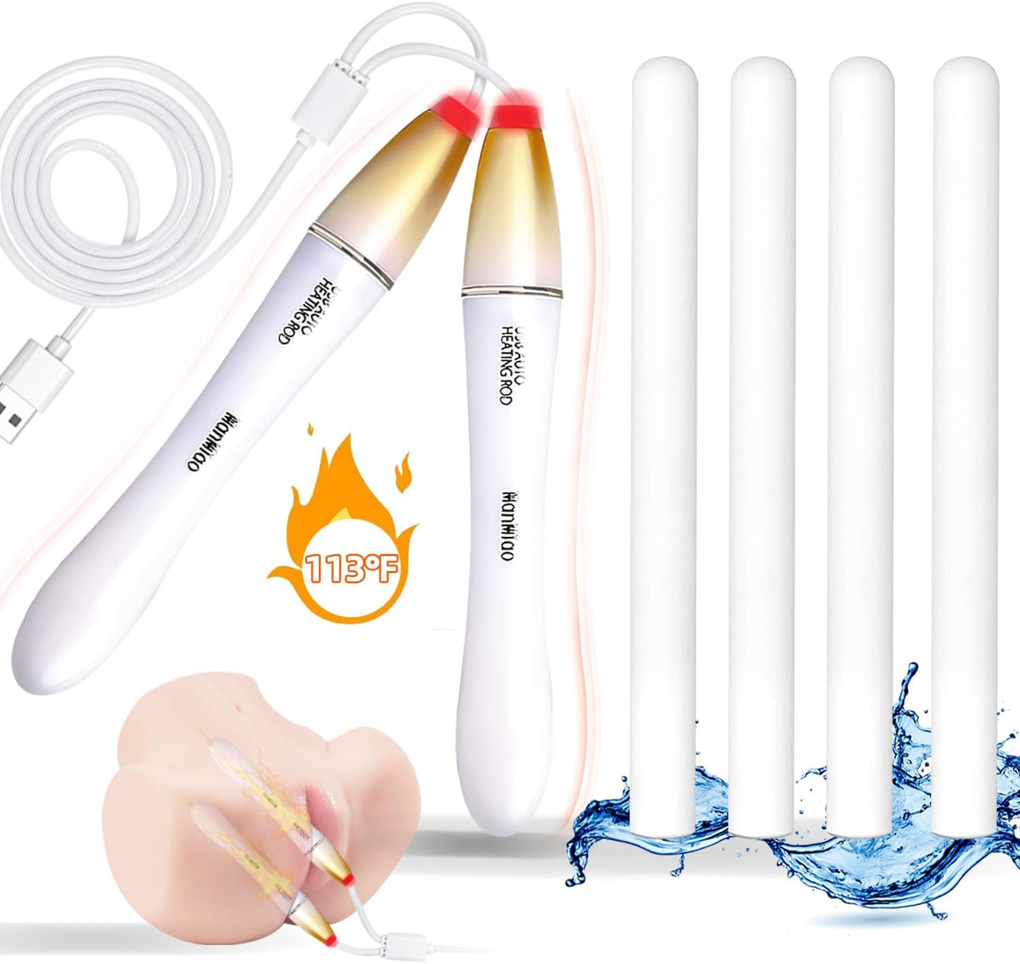 HeatFlex Duo – Varillas calefactoras USB 2 en 1 para masturbadores