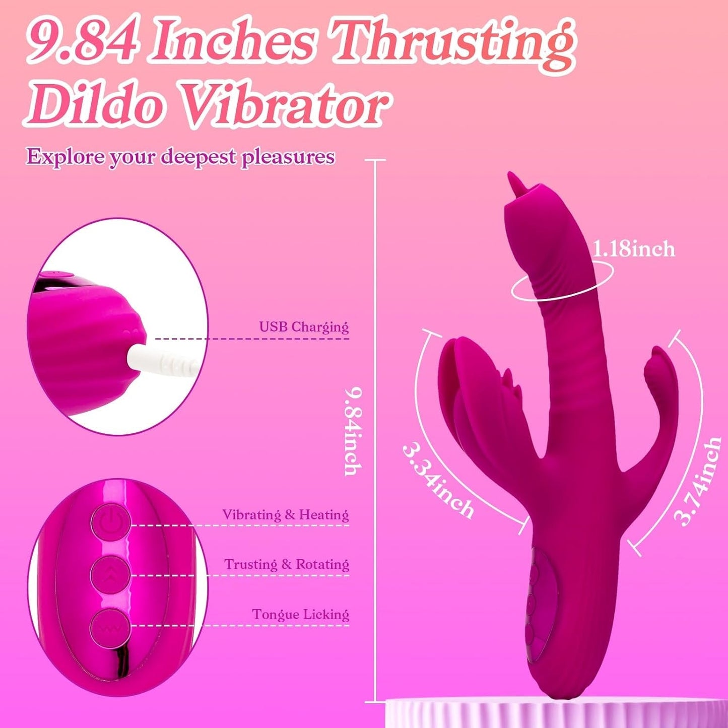 Vibrador de Conejo 3 en 1 HeatRush Thrusting