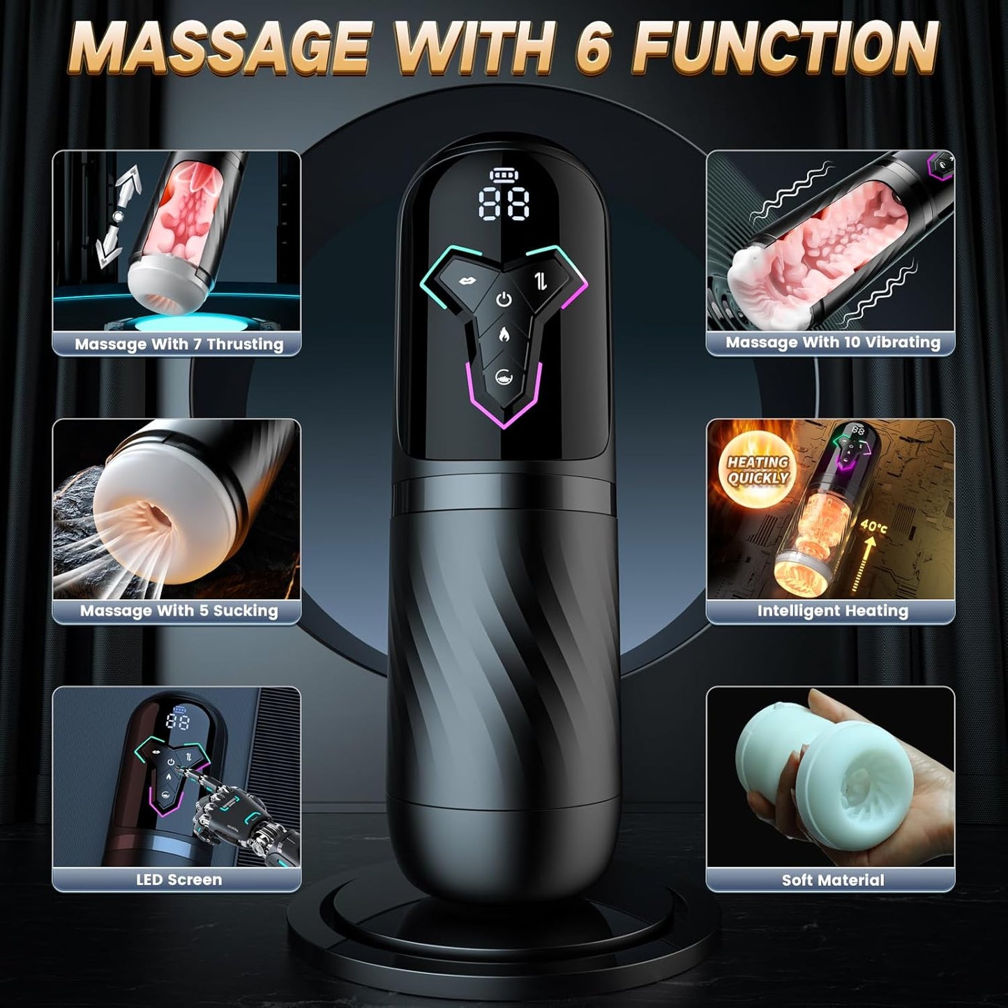 HeatStroke Bomba para pene y masturbador inteligente