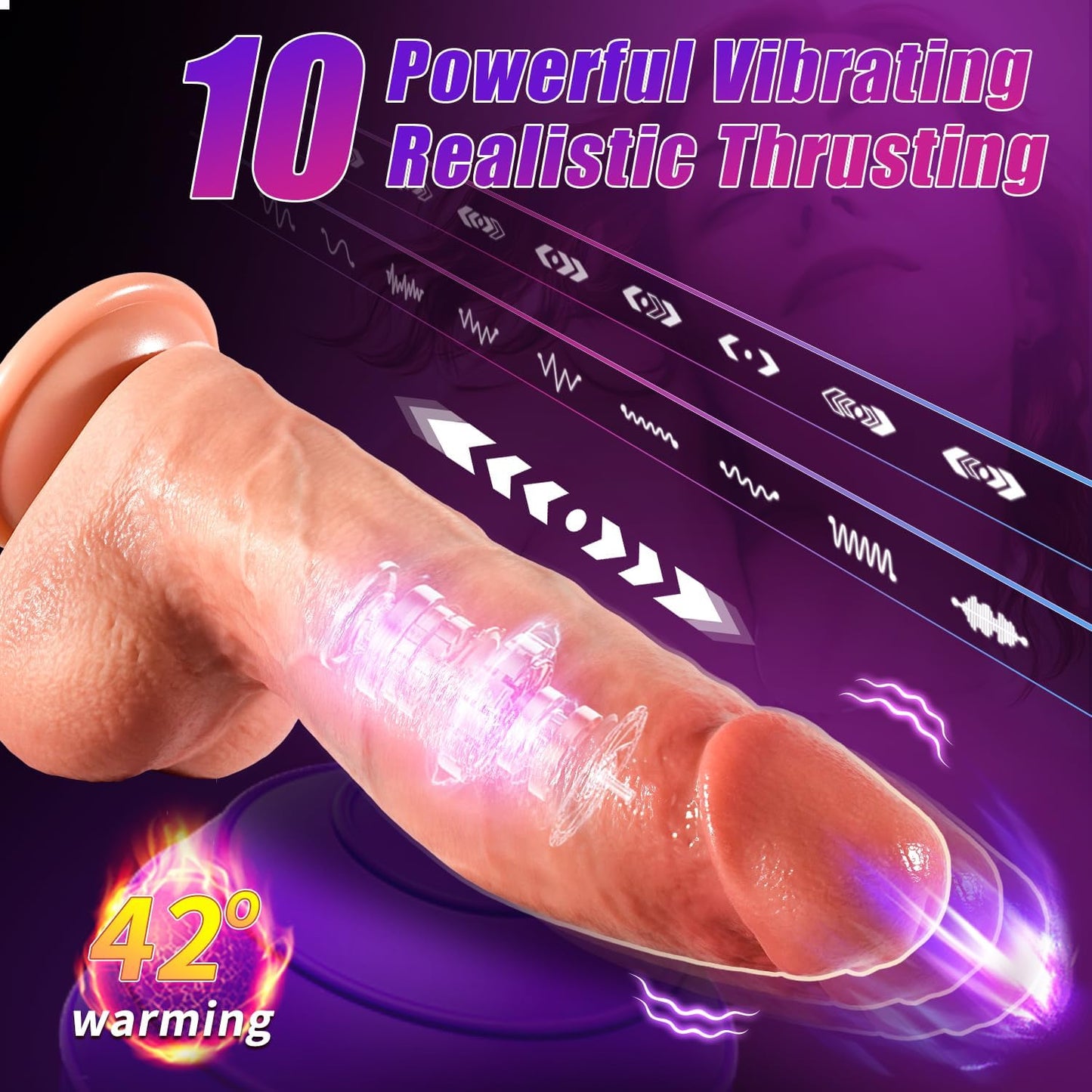 Calentador HeatTitan Enorme Empuje Vibrador Dildo